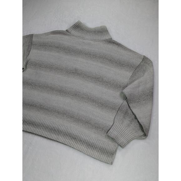 Tommy Hilfiger Size XXL Mock Neck Quarter Zip Gray Ombre Boxy Sweater - Picture 16 of 16
